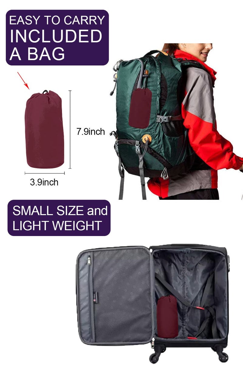 LOMON Women Waterproof Lightweight Rain Jacket Active Outdoor Hooded Raincoat (M, wine red) - Image 5